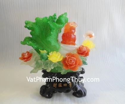 Cải xanh, tỳ hưu đỏ đế gõ - tài vận như ý A235