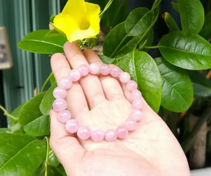 Chuỗi thạch anh hồng Madagascar A+(20 hạt-22,3g) S6658-S6-2565