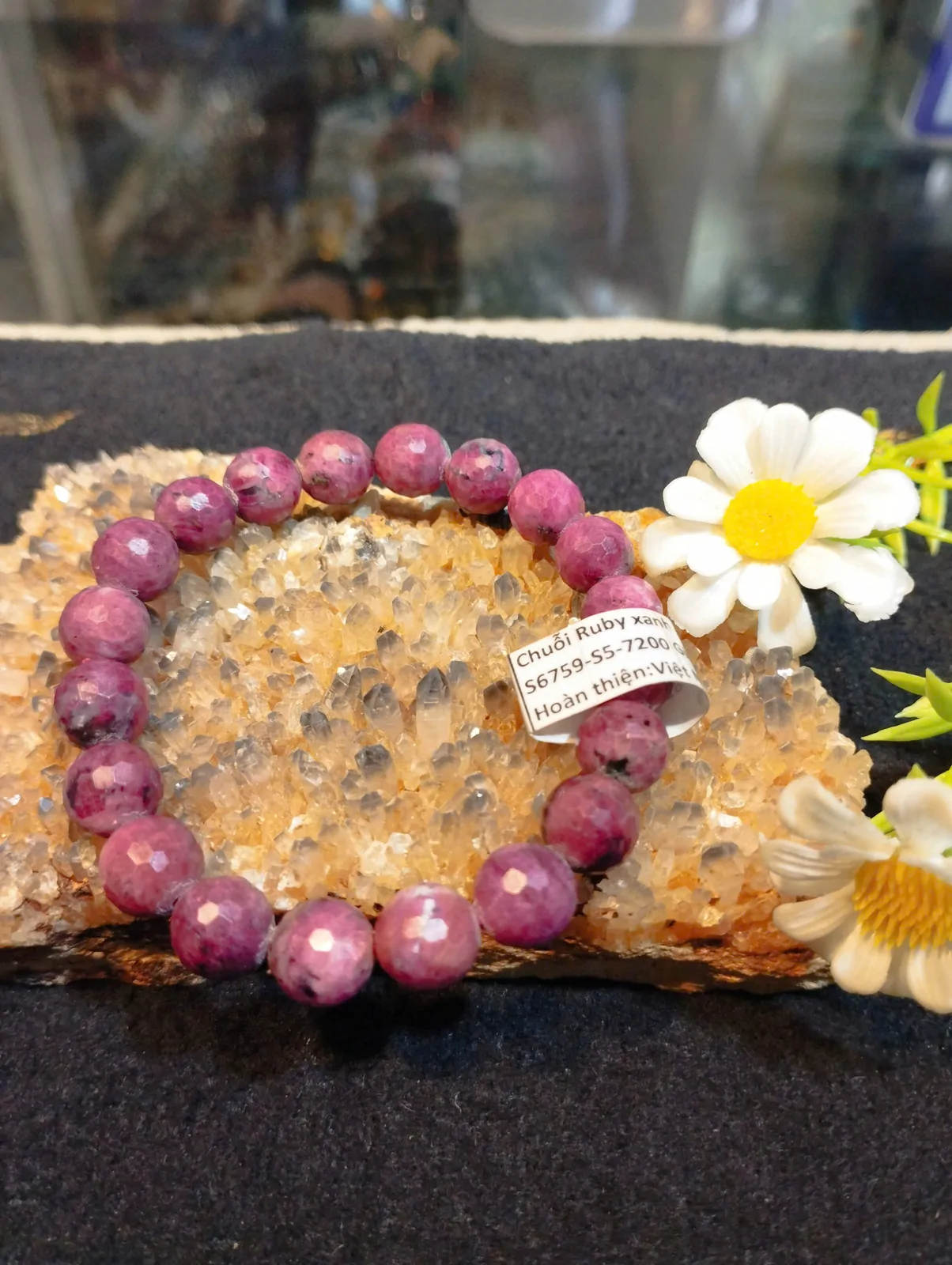 Chuỗi Ruby xanh đỏ vát nhiều mặt A+++++ ( 40g ) S6759-S5-7200